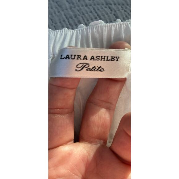 Vintage Laura Ashley Full Lace Lined Elastic Waist Sz S Petite Long Skirt - Picture 3 of 5